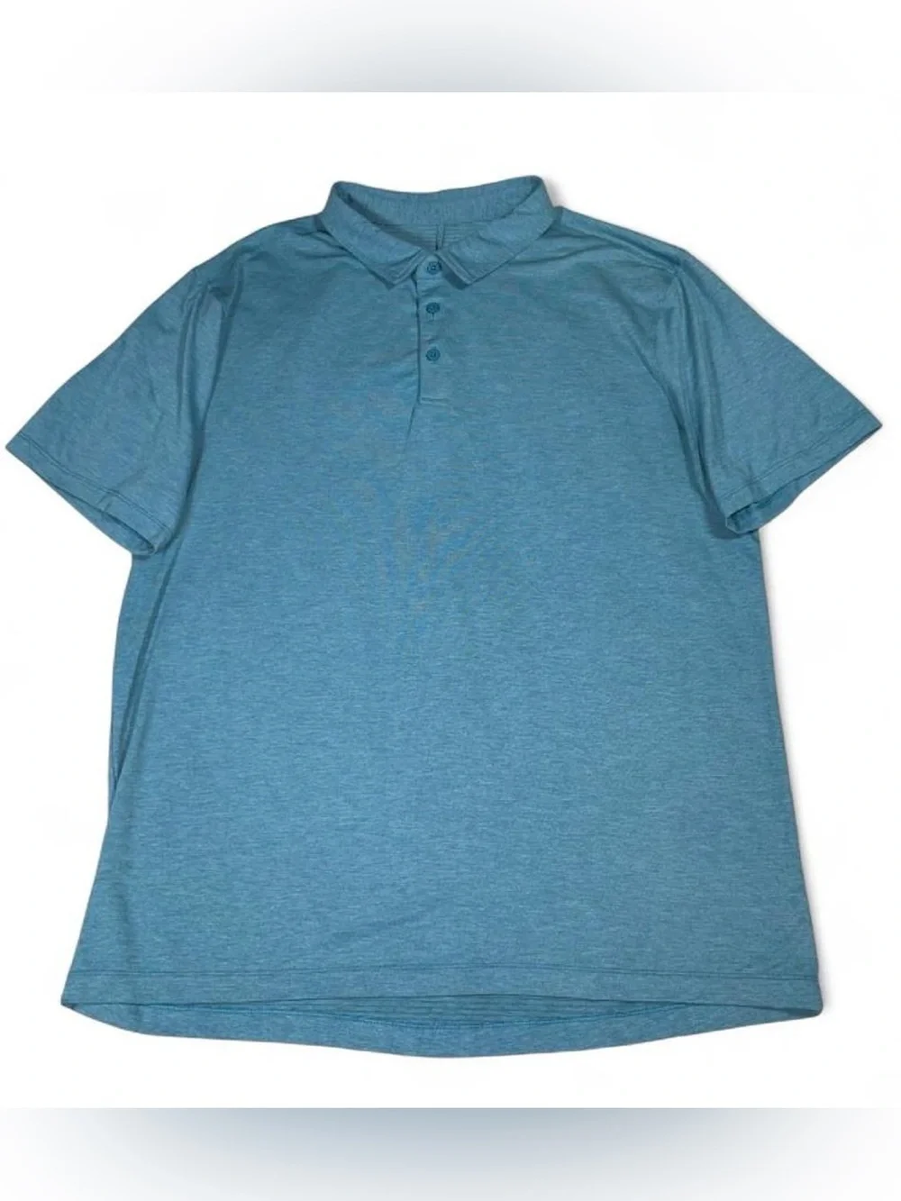 Lululemon Aqua Blue Heather Polo Shirt Men’s Size XLarge Golf Summer Outdoors